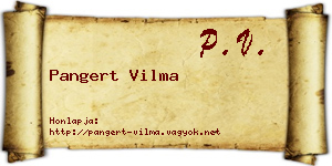 Pangert Vilma névjegykártya